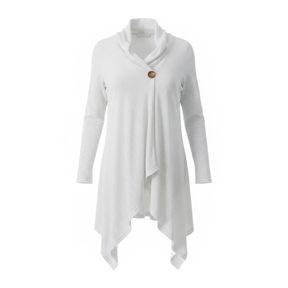 Poof! Cream V-Neck Lightweight Top two piece set